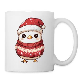 Huhn Weihnachten Comic - Tasse - Weiß - Rechts
