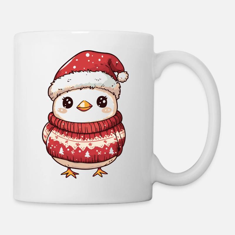 Huhn Weihnachten Comic - Tasse - Weiß
