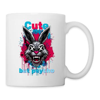 Cute But Psycho Hase - Tasse - Weiß - Rechts