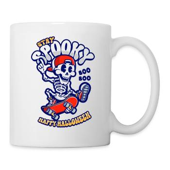Halloween Skeleton Rides Skateboard - Mug - white - Right