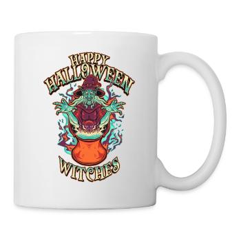 Halloween Hexe - Tasse - Weiß - Rechts