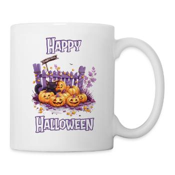 Halloween - Happy Halloween Pumpkin Patch with Cat - Mug - white - Right