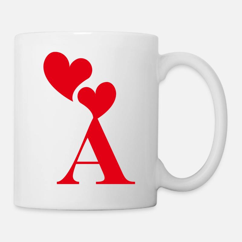 Lettre a cœur rouge - Mug blanc - blanc