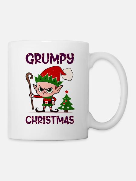 Grumpy Christmas Elf - Tasse - Weiß