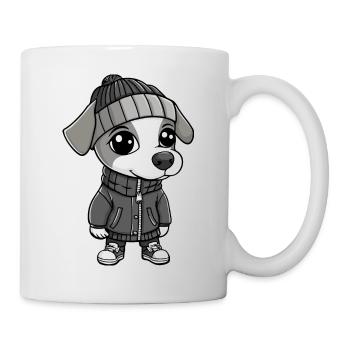 Whippet Hund Winter - Tasse - Weiß - Rechts