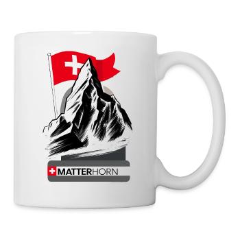 Matterhorn with Swiss flag – Bergdesign Cool - Mug - white - Right