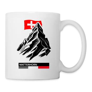 Design du Cervin avec drapeau suisse – Classique - Mug blanc - blanc - Droite