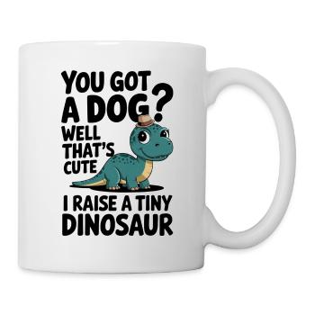 I adopted a dinosaur, not a dog - Mug - white - Right