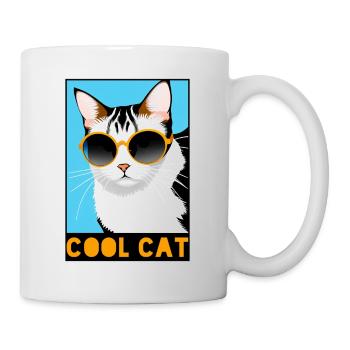 Fun Cool Cat - Stylish Feline Meme - Mug - white - Right