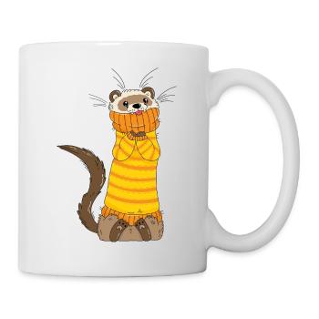 Frettchen - Tasse - Weiß - Rechts