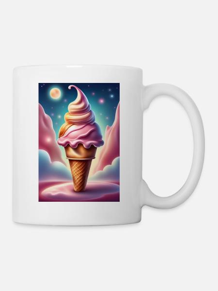 Erdbeer-Waffel - Tasse - Weiß
