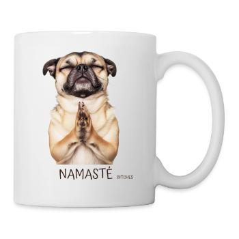 Dog in Yoga Pose - Namasté Bitches - Mug - white - Right