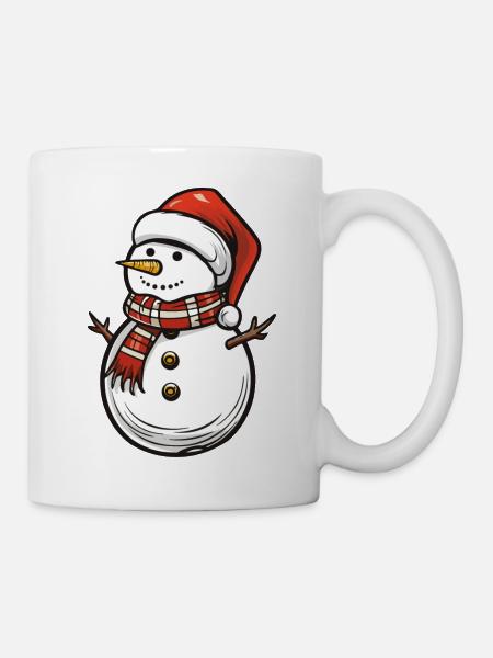 schneemann weihnachten - Tasse - Weiß