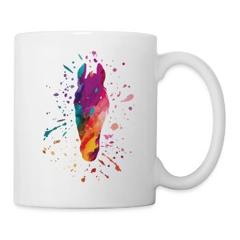 pferdekopf bunt - Tasse - Weiß - Rechts