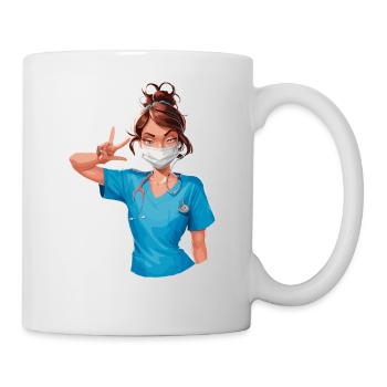 Lustige Krankenschwester mit Humor - Tasse - Weiß - Rechts