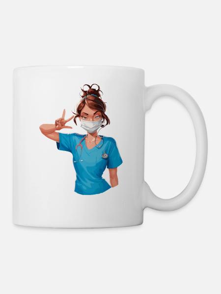 Lustige Krankenschwester mit Humor - Tasse - Weiß