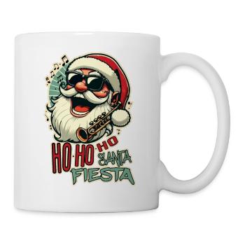 Cooler lustiger Weihnachtsmann mit Sonnenbrille (Ho-ho-ho) - Tasse - Weiß - Rechts