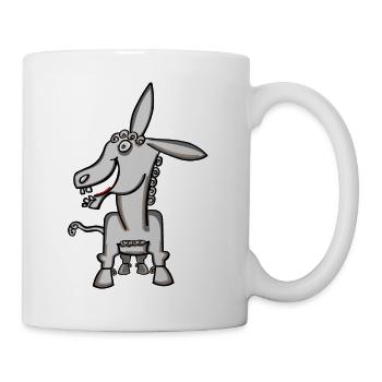 lustiger Esel mit Locken - Tasse - Weiß - Rechts