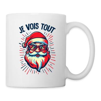 Weihnachtsmann - Ich sehe alles - Tasse - Weiß - Rechts