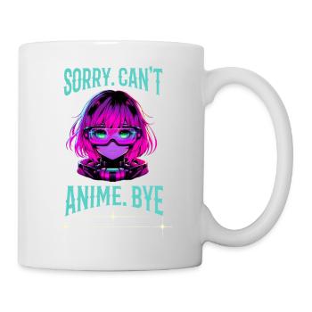 Sorry. Can't. Anime. Bye. futuristic anime girl - Mug - white - Right