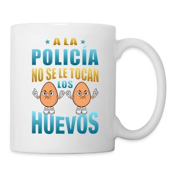 La police ne touche pas à leurs couilles - Mug blanc - blanc - Droite