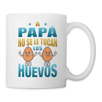 Papa rührt seine Eier nicht an - Tasse - Weiß - Rechts