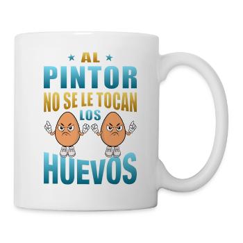Le peintre ne touche pas ses couilles - Mug blanc - blanc - Droite