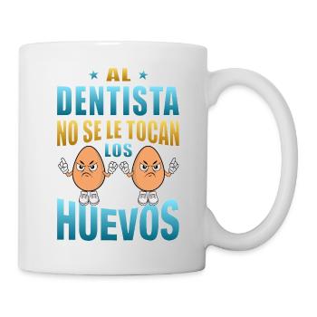 Le dentiste ne touche pas ses couilles - Mug blanc - blanc - Droite