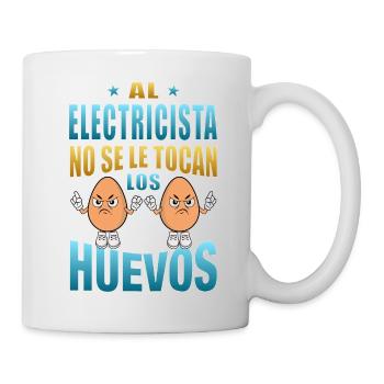 L’électricien ne touche pas ses couilles - Mug blanc - blanc - Droite