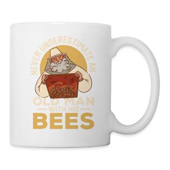 Never Underestimate An Old Man With His Bees Apiar - Tasse - Weiß - Rechts