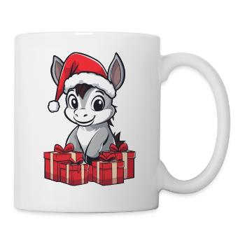 Cadeaux de Noël à dos d’âne - Mug blanc - blanc - Droite