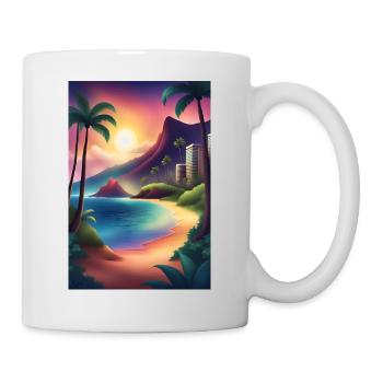 Beautiful sunset at a Miami beach - Mug - white - Right
