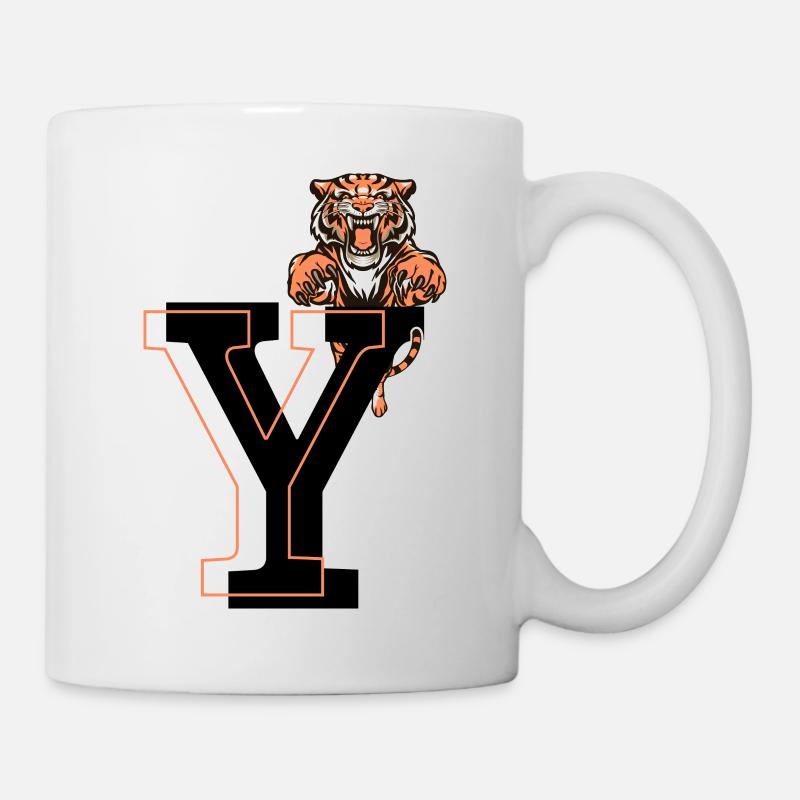 Lettre y tigre - idée cadeau - Mug blanc - blanc