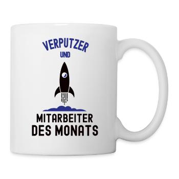 Mitarbeiter des Monats Verputzer Bester Mann Azubi - Tasse - Weiß - Rechts