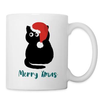 Xmas Cat Christmas Hat - Mug - white - Right