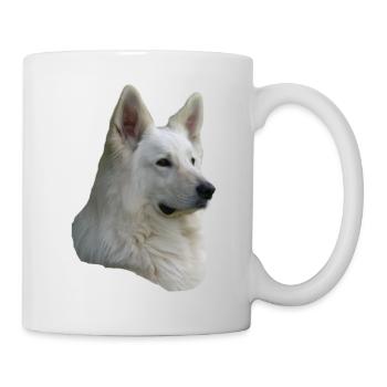 weisser Schäferhund Kopf - Tasse - Weiß - Rechts