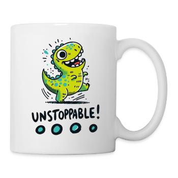 T-Rex Unstoppable – Fun Dinosaur Design - Mug - white - Right