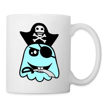 Pirate Ghost Funny Evil Ghost Halloween Fun - Mug - white - Right