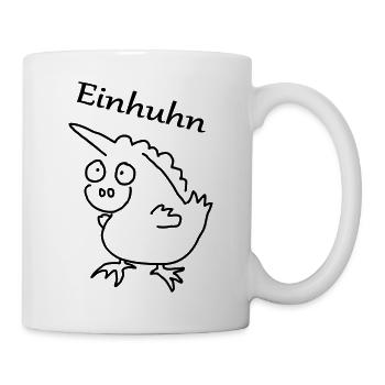 Einhuhn – Magisch, Flauschig, Verrückt - Tasse - Weiß - Rechts