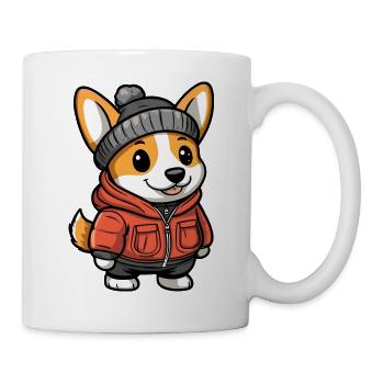 Corgi Hund Cartoon - Tasse - Weiß - Rechts