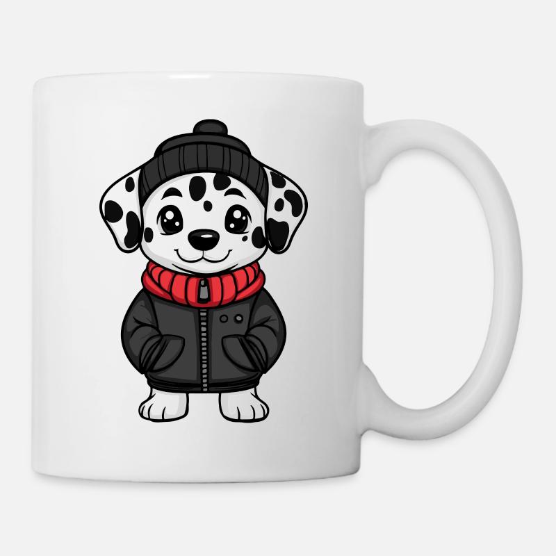 Dessin animé de chien dalmatien - Mug blanc - blanc