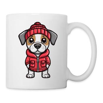 Jack Russell Terrier Hund Cartoon - Tasse - Weiß - Rechts