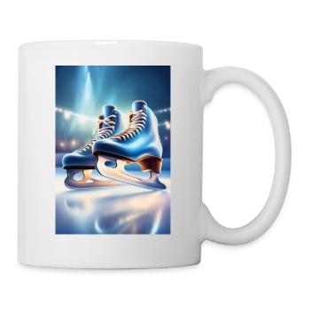 Blaue Schlittschuhe - Tasse - Weiß - Rechts
