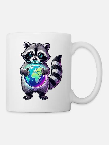 mignon raton laveur - Mug blanc - blanc