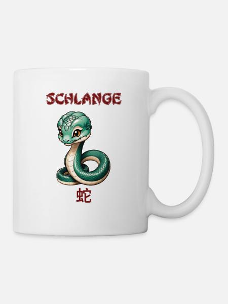 Schlange - chinesisches Sternzeichen - Astrologie - Tasse - Weiß