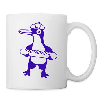 Pingouin Baguette Française Paris France Mignon - Mug blanc - blanc - Droite
