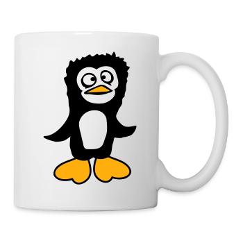 Le pingouin a l’air confus, stupide, drôle, grimace - Mug blanc - blanc - Droite
