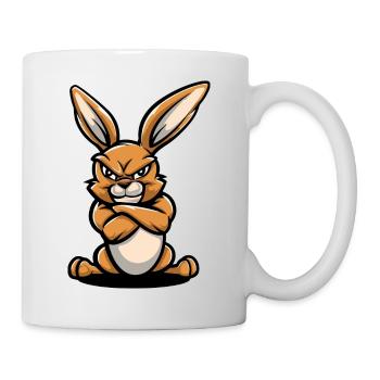 Hase Comic - Tasse - Weiß - Rechts