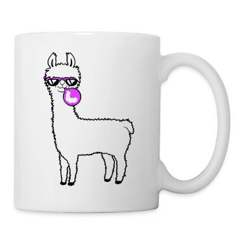 Lama chewing-gum bulle bulle alpaga soufflant - Mug blanc - blanc - Droite