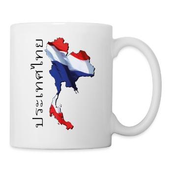Thailand Flagge in der Thailand Landkarte TH - Tasse - Weiß - Rechts